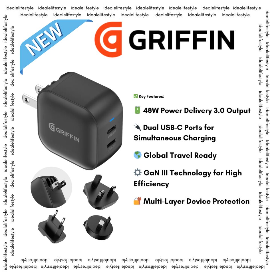 griffin-powerblock-48w-gan-wall-charger-dual-usb-c-pd-30-fast-charging-compact-travel-adapter-with-global-compatibility-251030103022