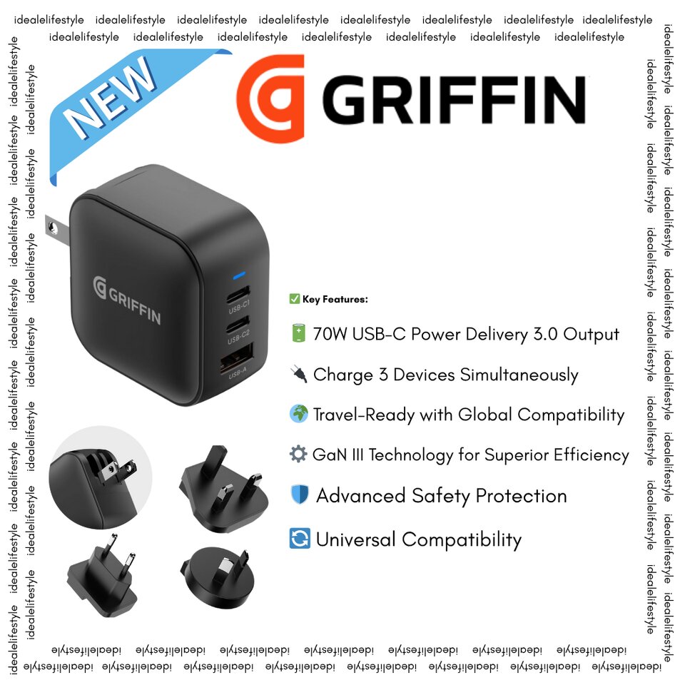griffin-powerblock-70w-gan-wall-charger-triple-port-travel-charger-with-dual-usb-c-usb-a-and-global-adapters-251030103022